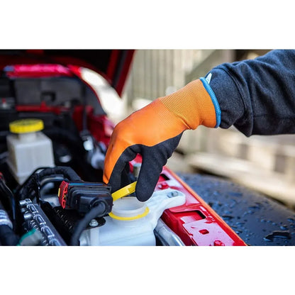 Men's winter gloves waterproof double layer latex coating, color orange, medium