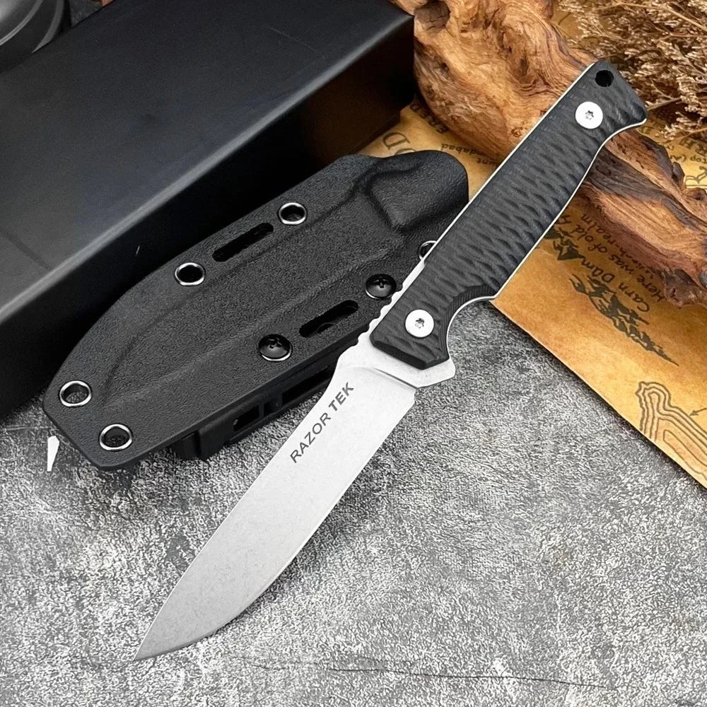 High Hardness Straight Knife Steel Blade Handle Outdoor Camping Survival Hunting Knife Cutting Knife