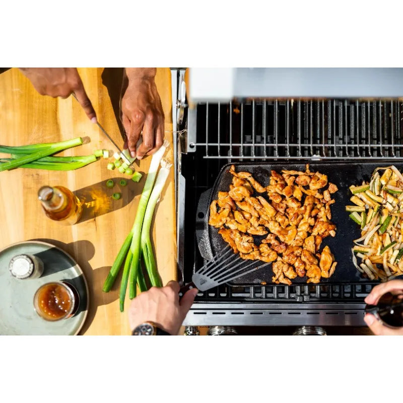Seasoned Cast Iron Reversible Grill/Griddles are Durable for High-Temperature Cooking and Grilling