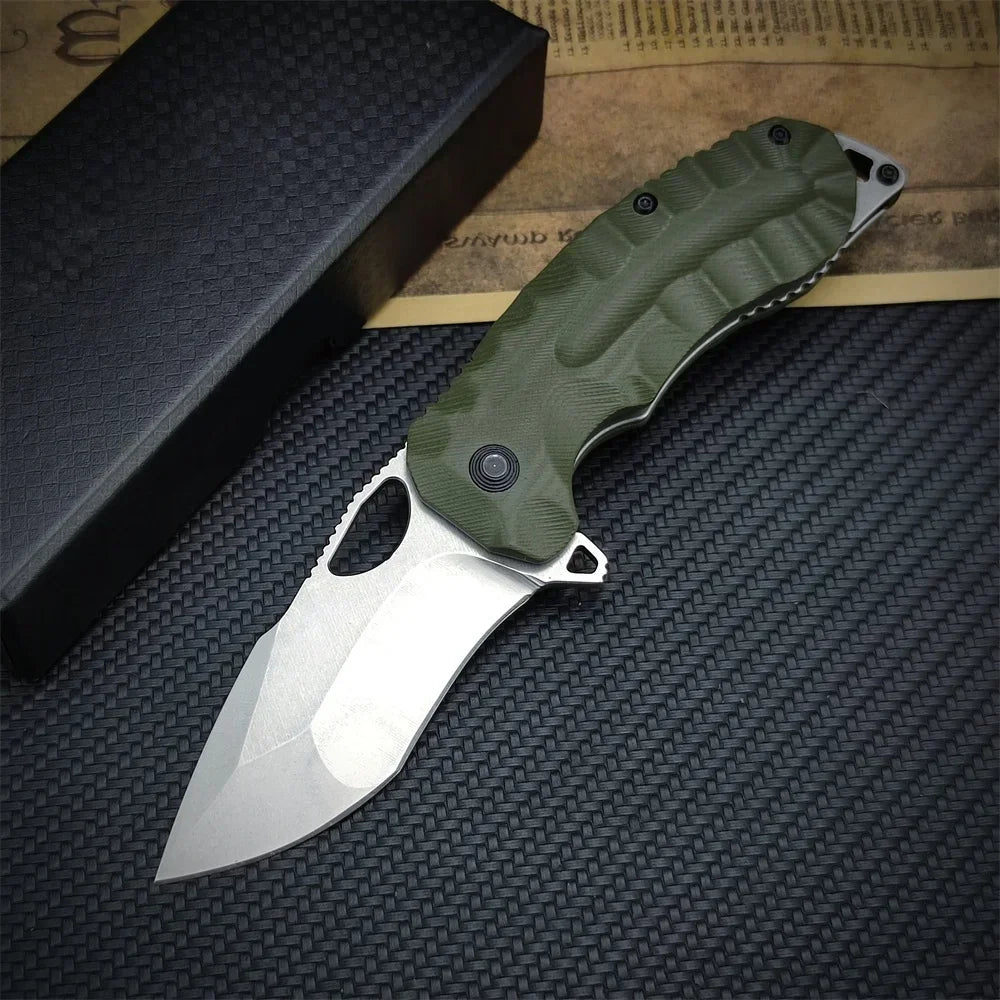 Pocket Knife  Linen Micarta Handle Outdoor Tactical Camping Hunting Survival Multi-tool Knife