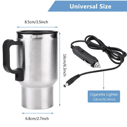 Electric Coffee Mug Water Kettle 12V  Stainless Steel Travel Heating Car Cup Mug