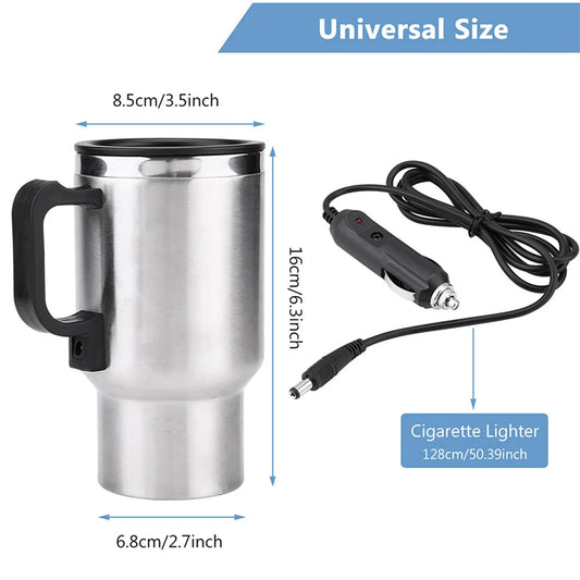 Electric Coffee Mug Water Kettle 12V  Stainless Steel Travel Heating Car Cup Mug