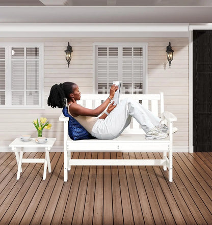 Outdoor Benches Weatherproof, 2-Person with 660 lbs Weight Capacity, Patio