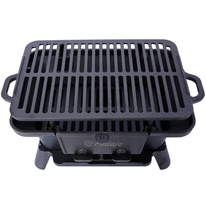 Cast Iron Grill, Portable Charcoal Grill 100% Cast Iron, Enameled, Durable