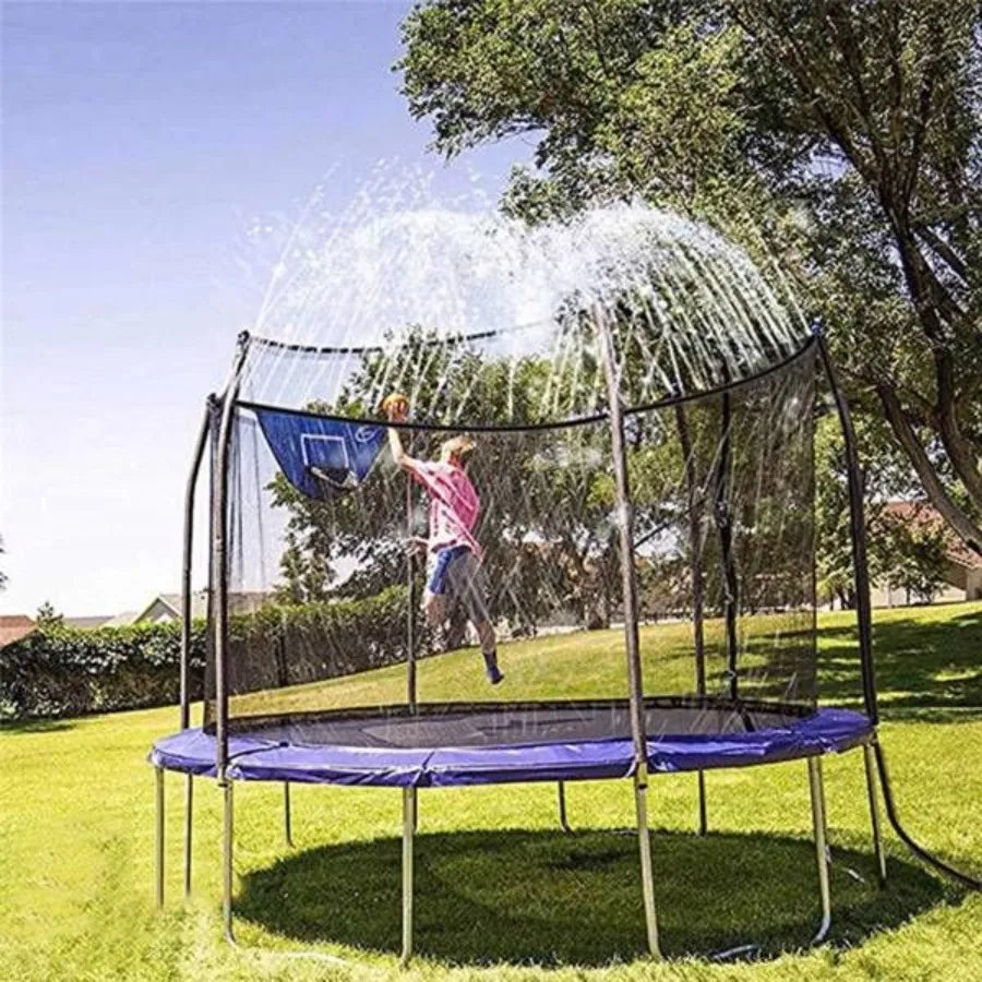 Trampoline Sprinkler  for Outdoor Water Game Toys for Backyard Boys Girls Summer Fun 39ft