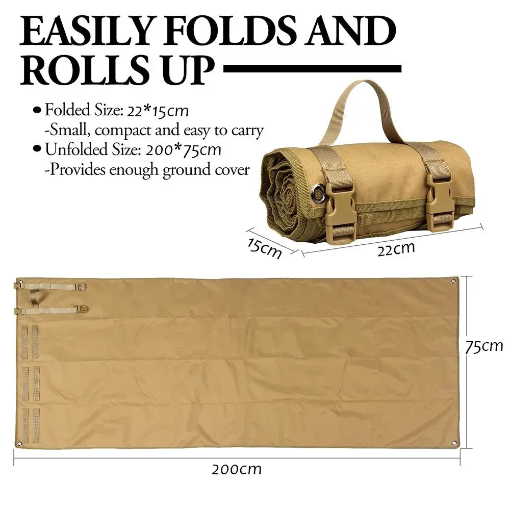 Waterproof Thin Mat Non-Slip Durable Hunting Mats for Shooters Tactical Roll Up Padded  Nylon Mat