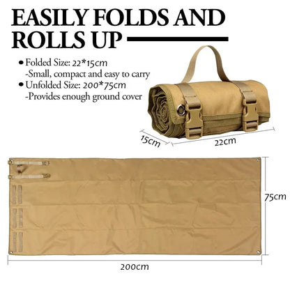 Waterproof Thin Mat Non-Slip Durable Hunting Mats for Shooters Tactical Roll Up Padded  Nylon Mat