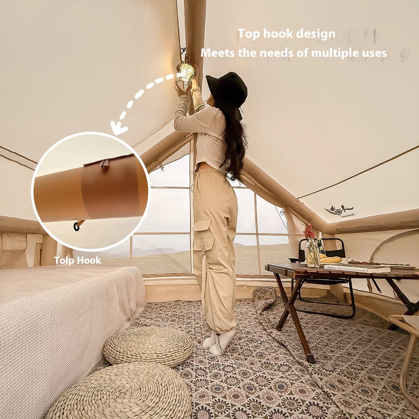 Inflatable Tents, Luxury Camping Tents, With Stove Plug, 4/6/8 Person Family