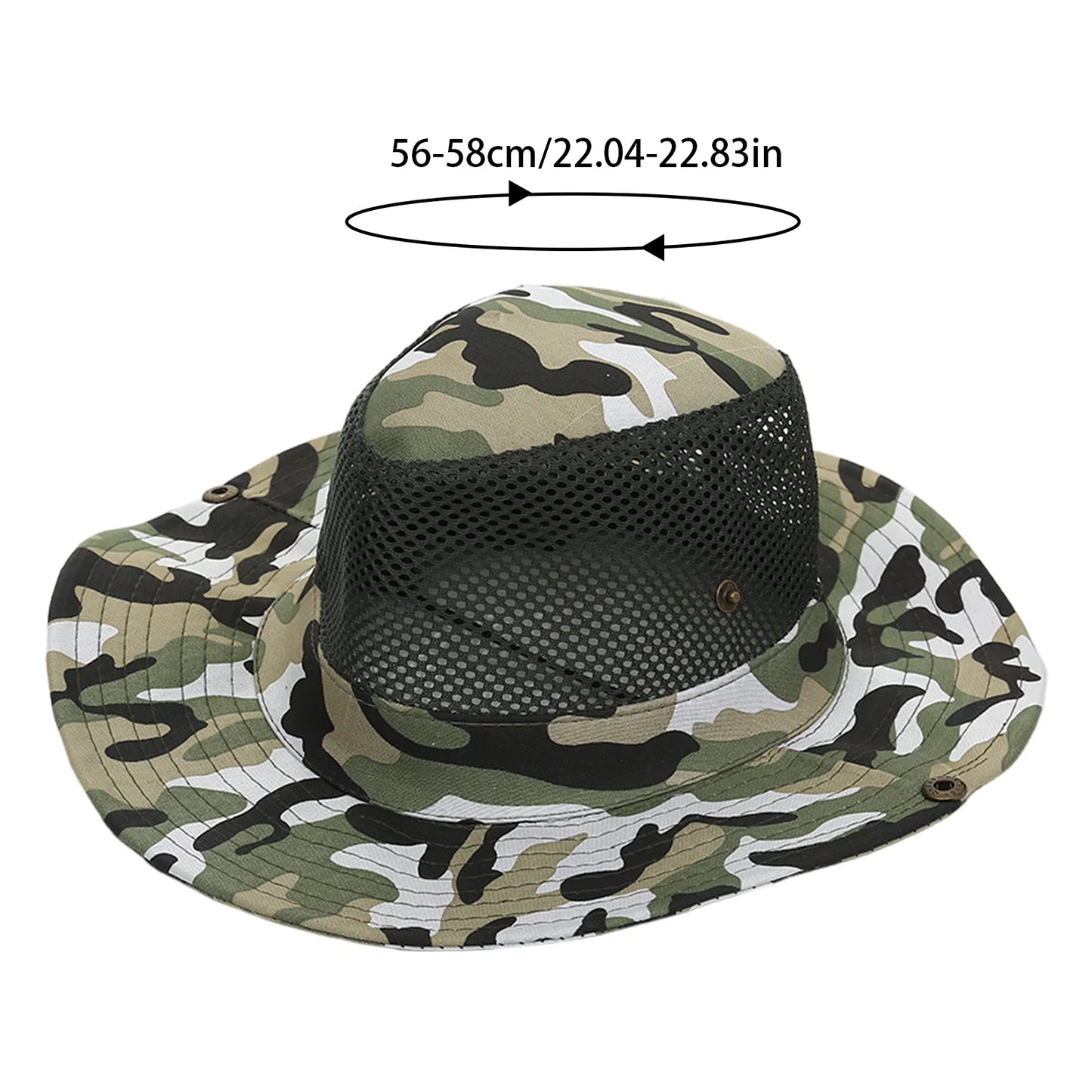 Outdoor Trendy Fisherman Hat Drawstring Design Breathable Summer Hats for Fishing Camping Traveling