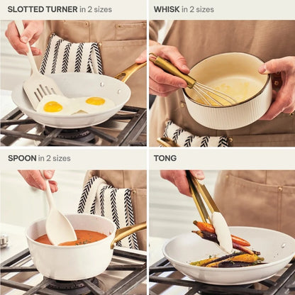 12-Piece Silicone Cooking Utensil Set, Durable and Stylish for Use with Non-Stick Cookware