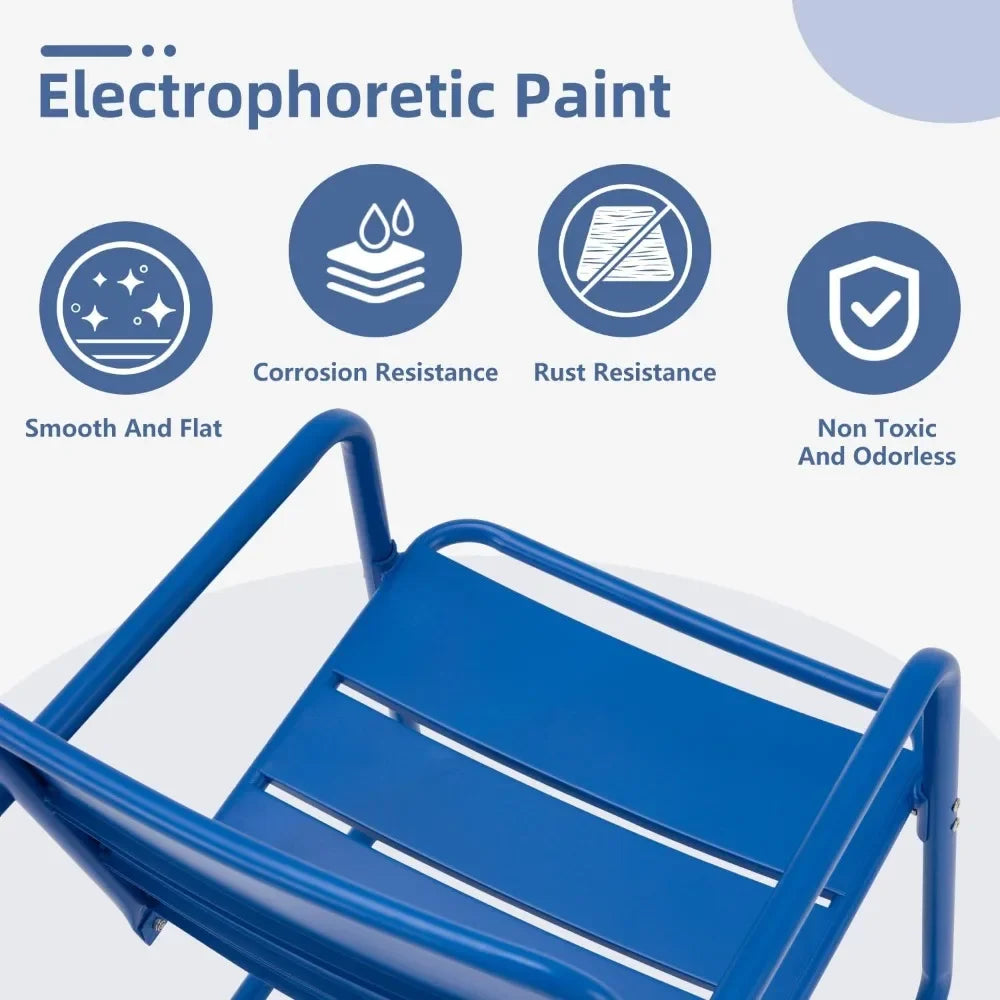 Budget-friendly 3 piece patio set, small patio furniture set - 2 c-spring metal chairs with round side table, outdoor bistro set