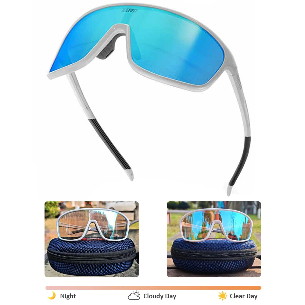 UV Protection Polarized  Cycling Glasses Windproof for Road Biking Anti-Fog Sports Sunglasses Men Women