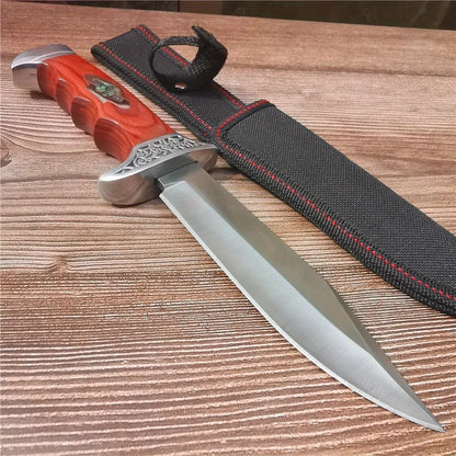 10.4 Inch Stainless Steel Fixed Blade Knife - High Hardness Camping, Hunting, Outdoor Survival Knife with Sheath