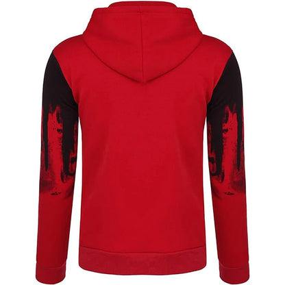 Men s  Hood Sweatshirt 3D Printed Long Sleeve Loose Hoodies with Kangaroo Pocket
