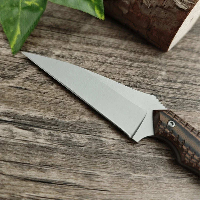 Small Straight 2.44 "double Color G10 Handle for Outdoor Camping Survival, Fishing, Rock Climbing, Tactical Hunting Knife