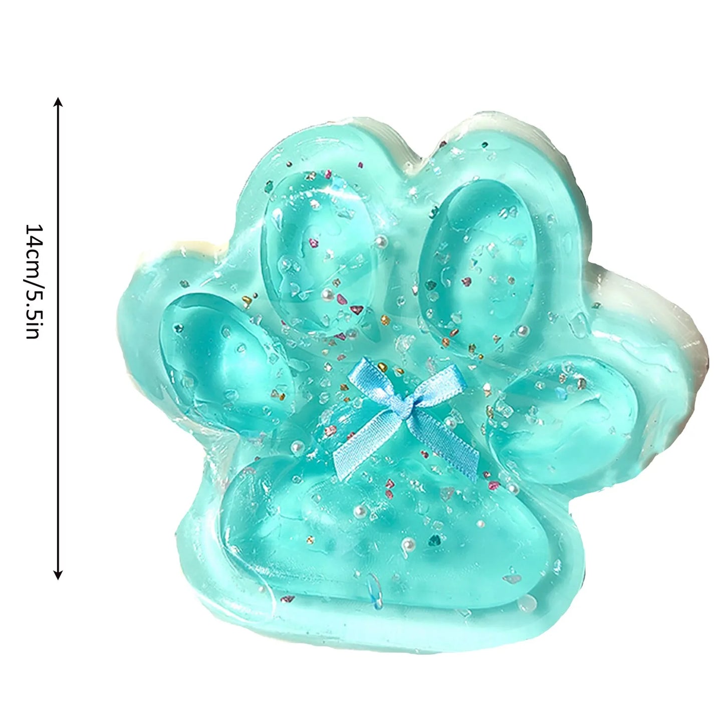 Jelly Glitter Cat Paw Stress Relief Decompression Toy Slow Rebound Pinch New Fidget Toy For Kids Adult Christmas Gifts