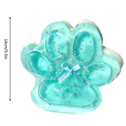 Jelly Glitter Cat Paw Stress Relief Decompression Toy Slow Rebound Pinch New Fidget Toy For Kids Adult Christmas Gifts