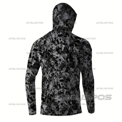 Fishing Hoodie Shirt Men Long Sleeve Sun Protection Hunting Jersey Fish Gear