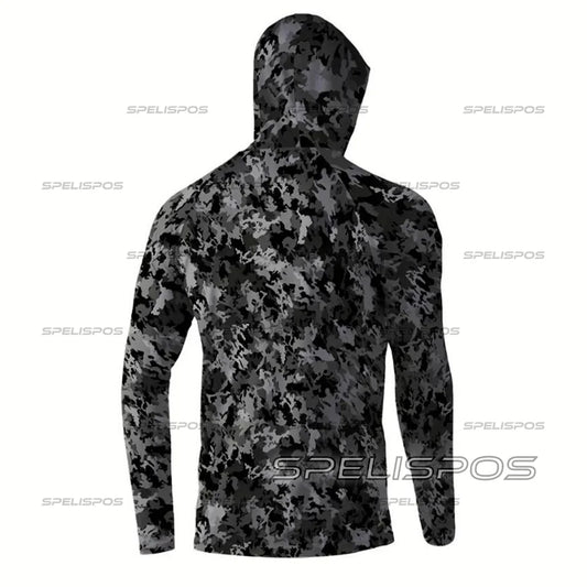 Fishing Hoodie Shirt Men Long Sleeve Sun Protection Hunting Jersey Fish Gear