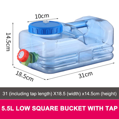 5.5L/10L Water Tank Container No Leakage with Faucet Camping Car Water Container