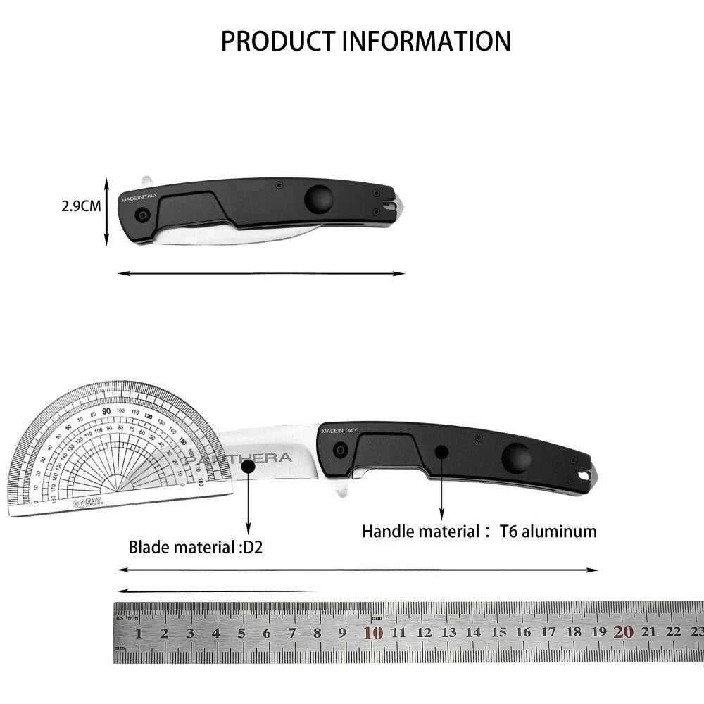 Outdoor Camping  Pocket Knife Steel Blade  Aluminum Handle Tactical Hunting Knife Wilderness Survival Knife