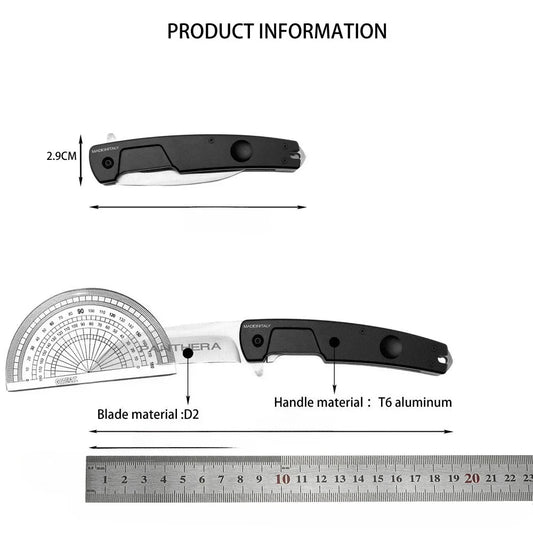 Outdoor Camping  Pocket Knife Steel Blade  Aluminum Handle Tactical Hunting Knife Wilderness Survival Knife