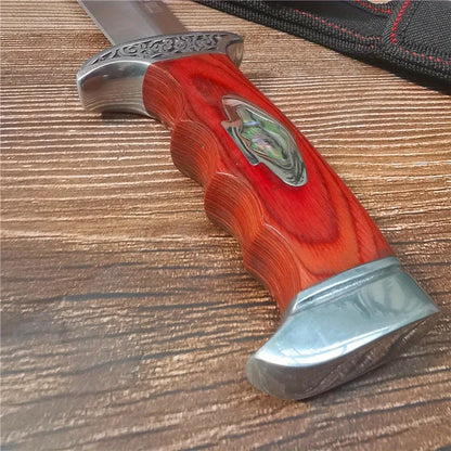 10.4 Inch Stainless Steel Fixed Blade Knife - High Hardness Camping, Hunting, Outdoor Survival Knife with Sheath