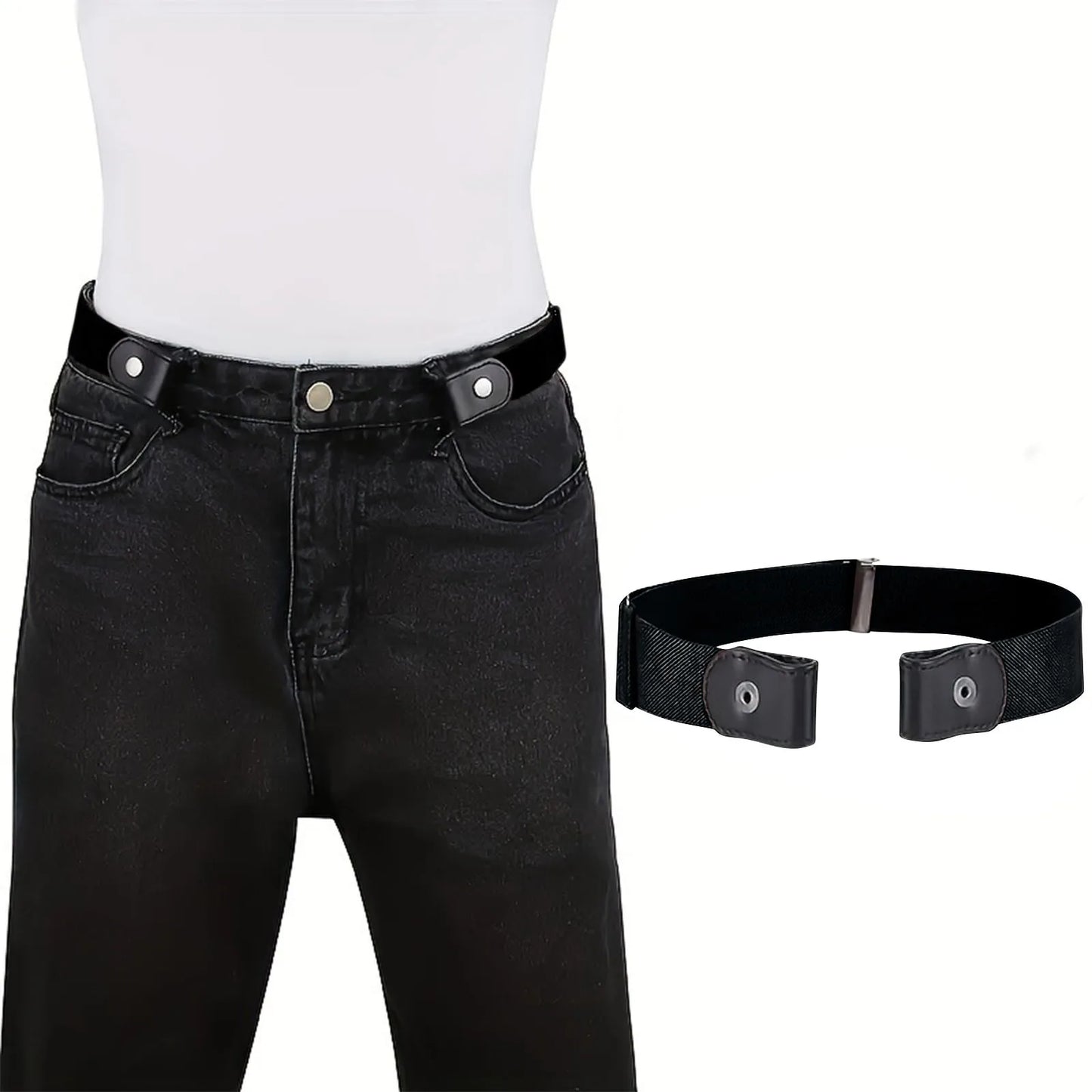 Elastic Belt Without Buckle Canvas Women Belt Stretch