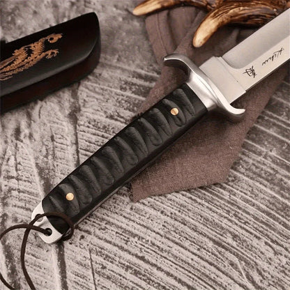 High hardness Large straight knife outdoor camping Portable tactical