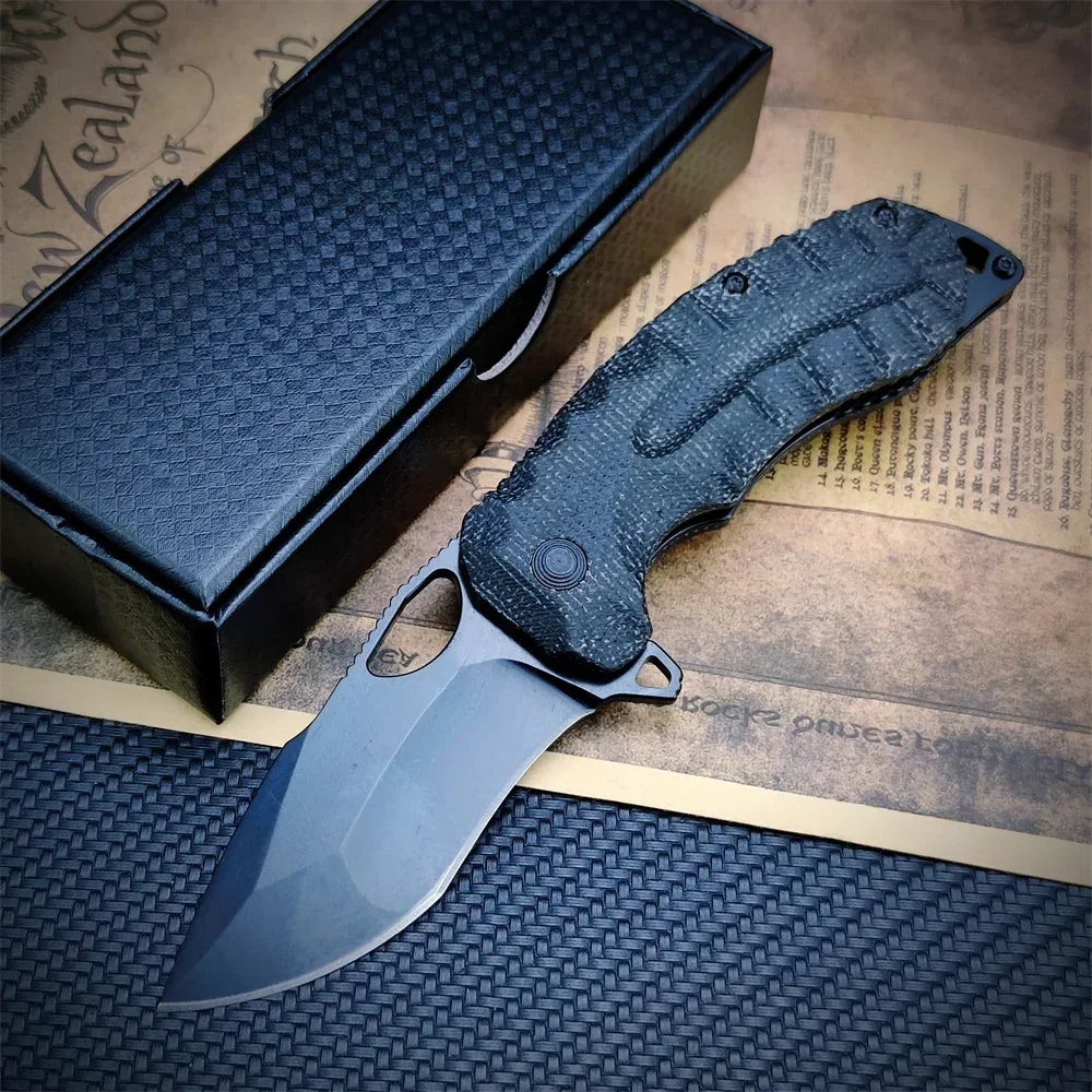 Pocket Knife  Linen Micarta Handle Outdoor Tactical Camping Hunting Survival Multi-tool Knife