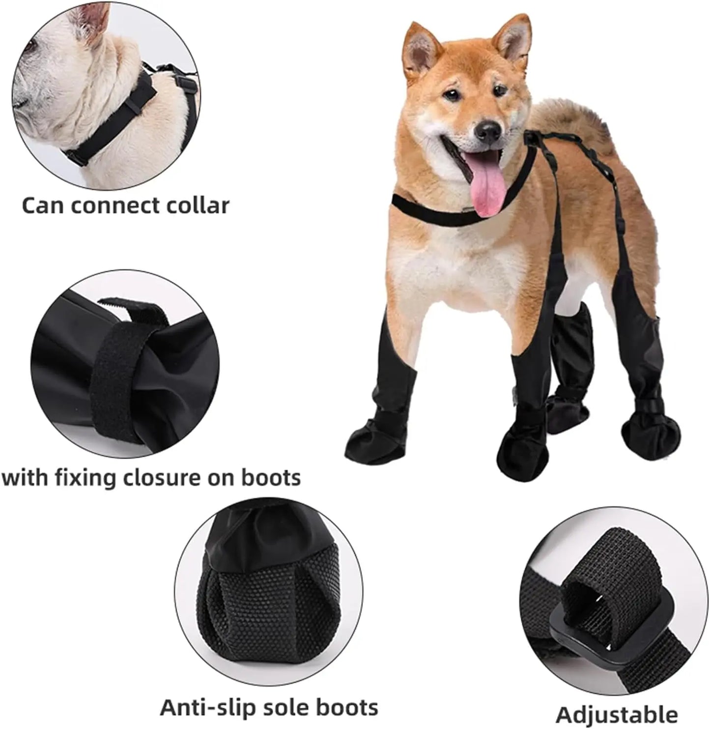 Outdoor Walking Dog Boot Leggings for Small Medium Large Dogs Suspender Boots Waterproof