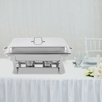 Chafing Dish Buffet Set, Self-service Stove Food Plates Stainless Steel Buffet Dishes with 3 Food Compartments