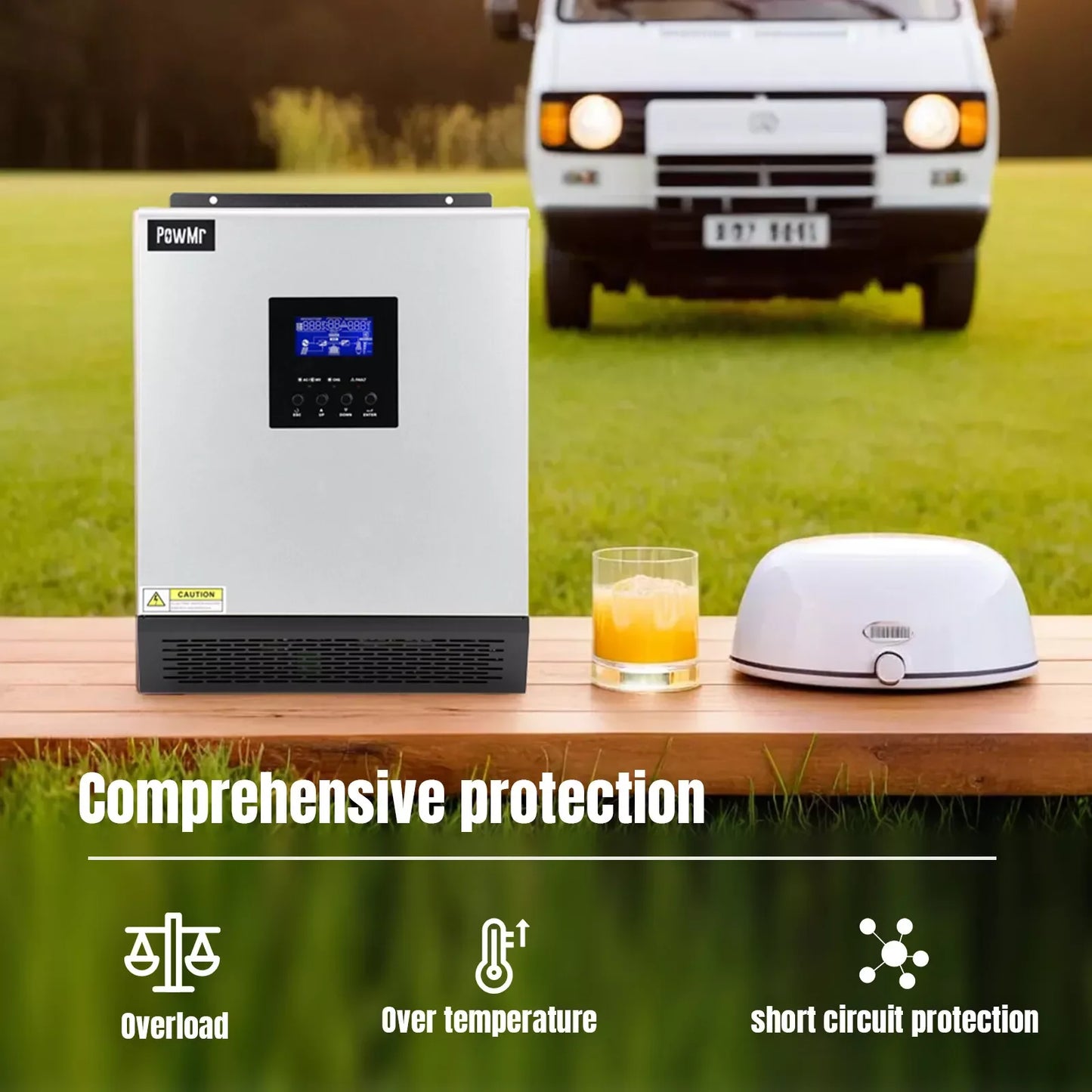 2400W Hybrid Solar Inverter 24V 110V Off Grid with PWM 50A Solar Charge Controller