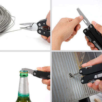 21 in 1 Multi Function Pliers Stainless Steel Portable Pocket Knife with Sheath for Outdoors Survival Camping