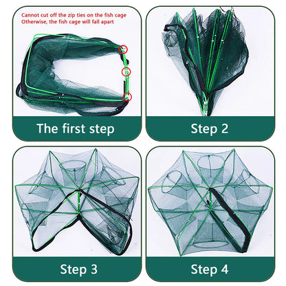Folding cage new style fishing trap f shrimp crayfish crab fishing net nylon material
