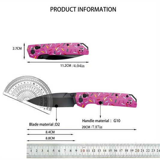 Pocket Knife D2 Steel G10 Handle, Outdoor Camping Survival Rock Climbing Adventure