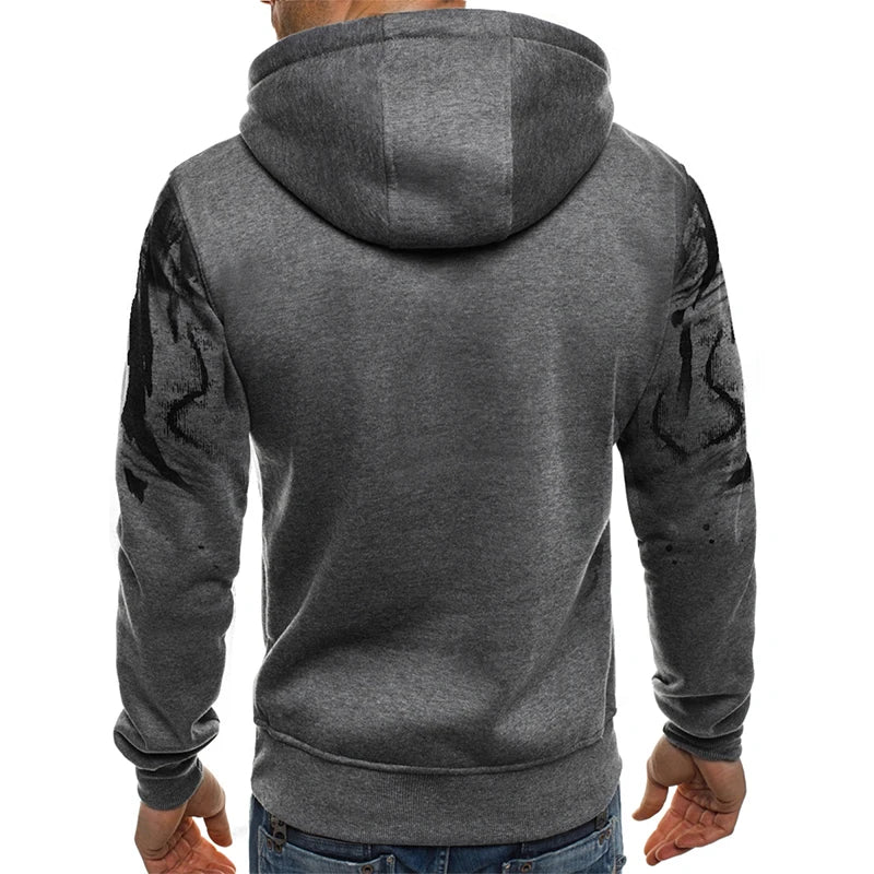 Men s  Hood Sweatshirt 3D Printed Long Sleeve Loose Hoodies with Kangaroo Pocket