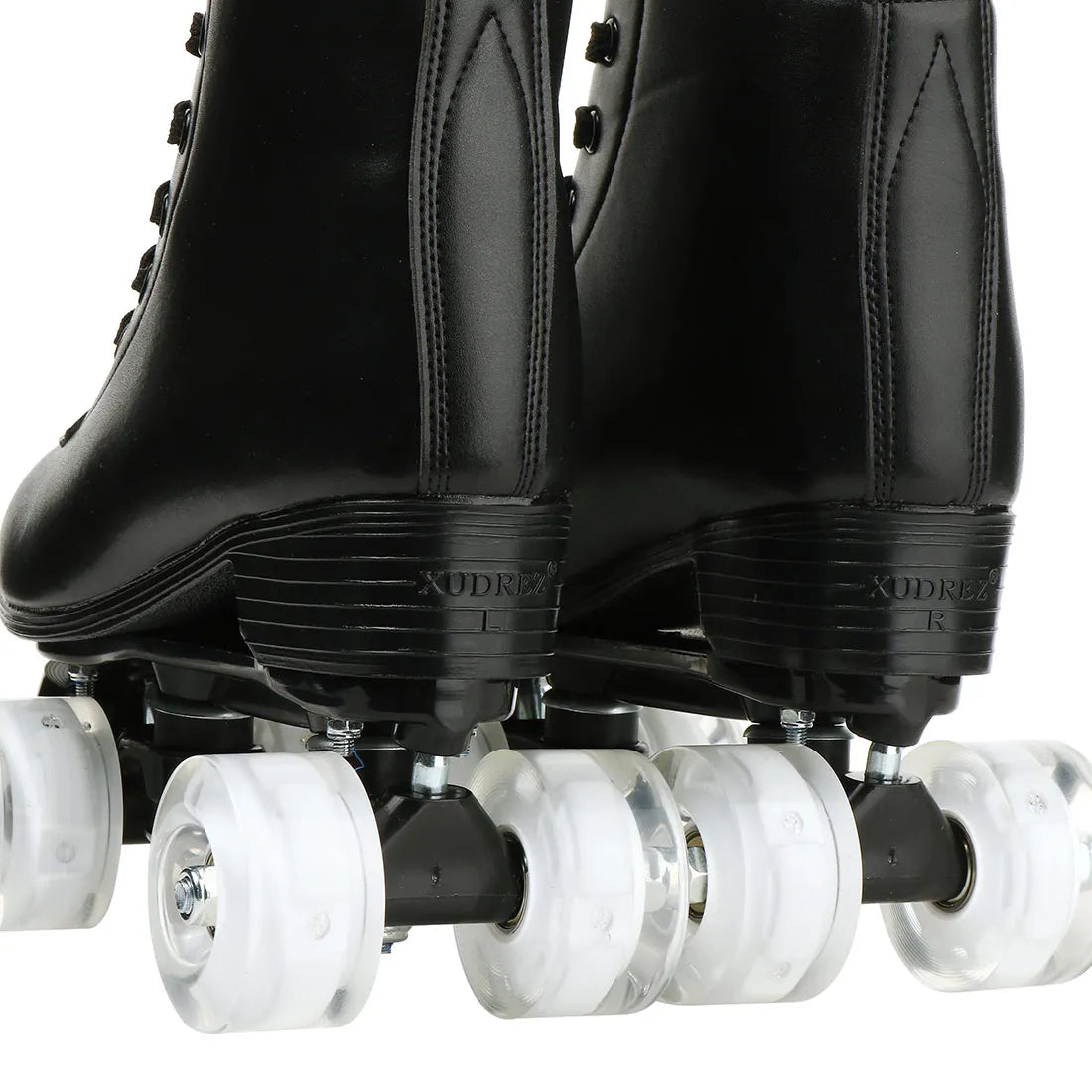 Double-Row Roller Skate Shoes Quad Sneakers Beginner Men Women Outdoor Skating  Size 34-45 Pu Leather