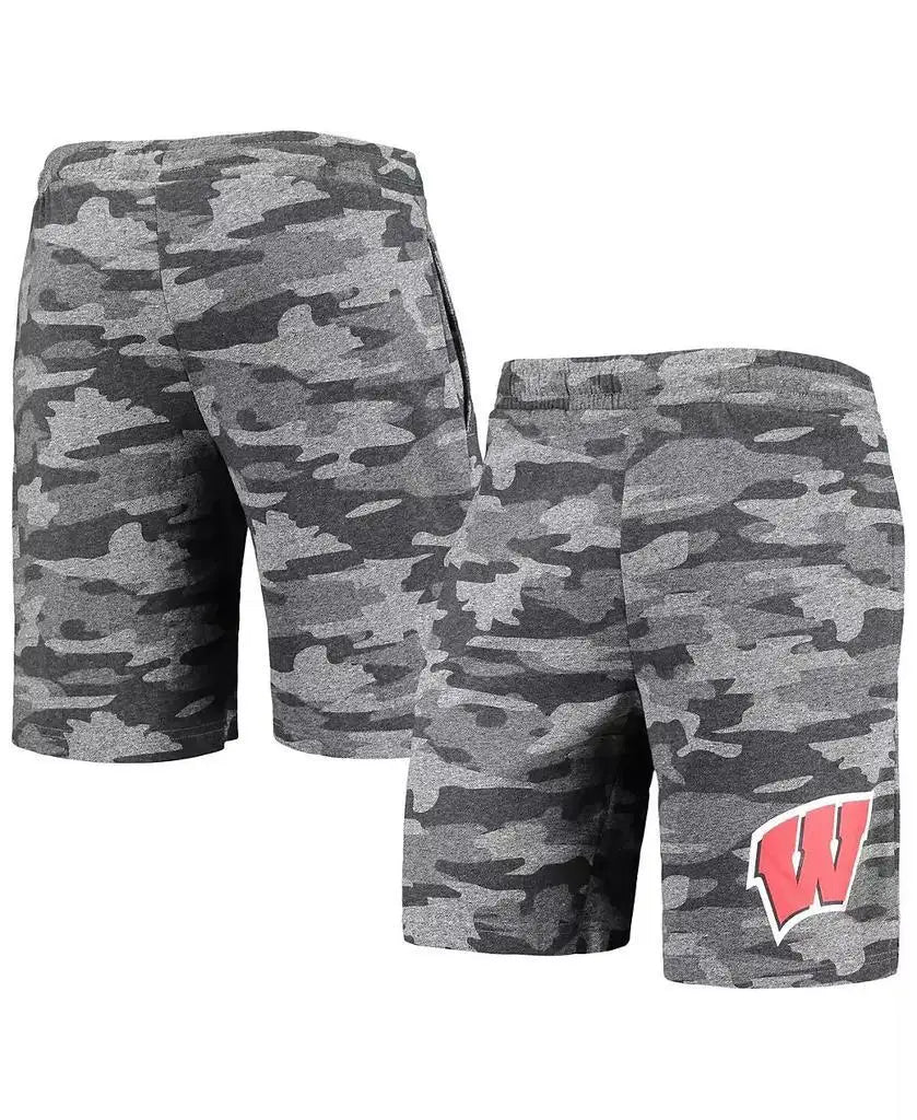 | Men's Charcoal, Gray Wisconsin Badgers Camo Lounge Shorts