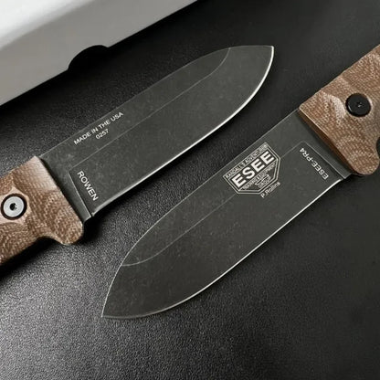 Straight Knife Hemp Handle Blade Outdoor Hunting Sharp Cutting Multi-functional Tactical Knives