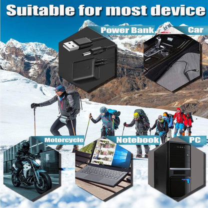 Leather Electric Heating Gloves Waterproof  Touchscreen Hand Warmer for Hiking Skiing Fishing