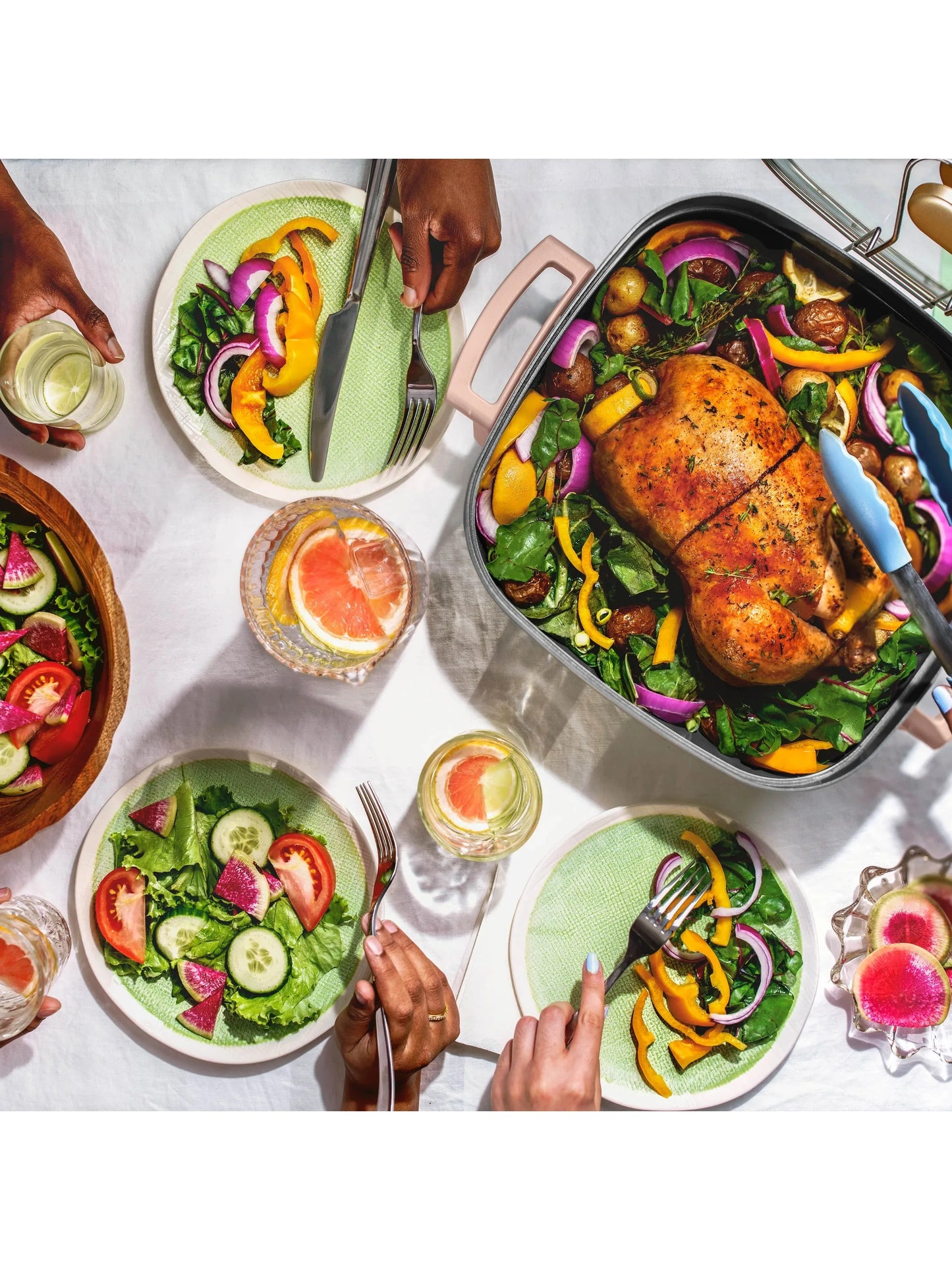 5-in-1 Frying Pan - Expandable to 7 Quarts with Glass Lid for  Slow Cooking and More