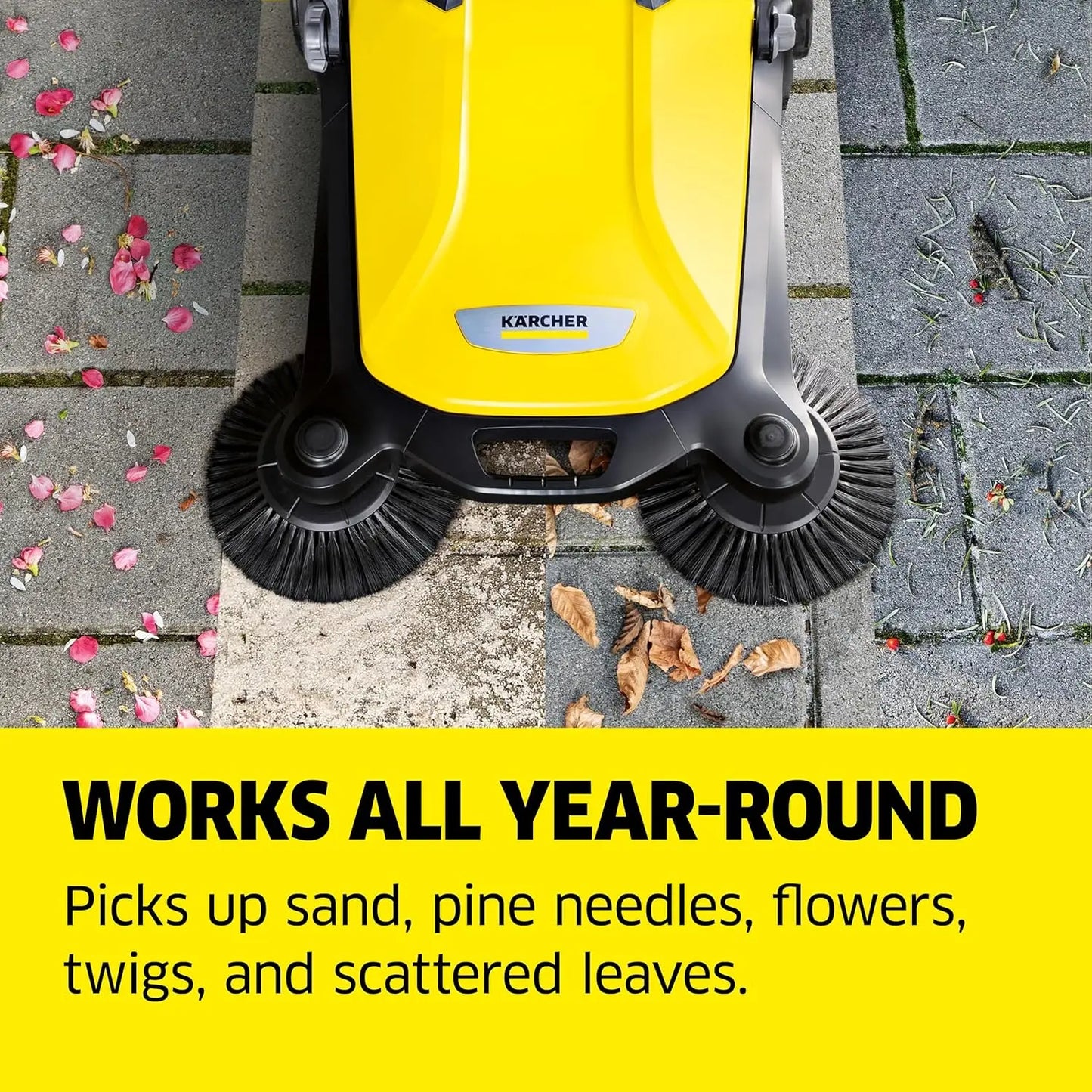 Walk Behind Outdoor Push Sweeper - 5X Faster Than a Push Broom