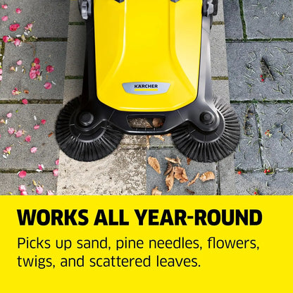 Walk Behind Outdoor Push Sweeper - 5X Faster Than a Push Broom