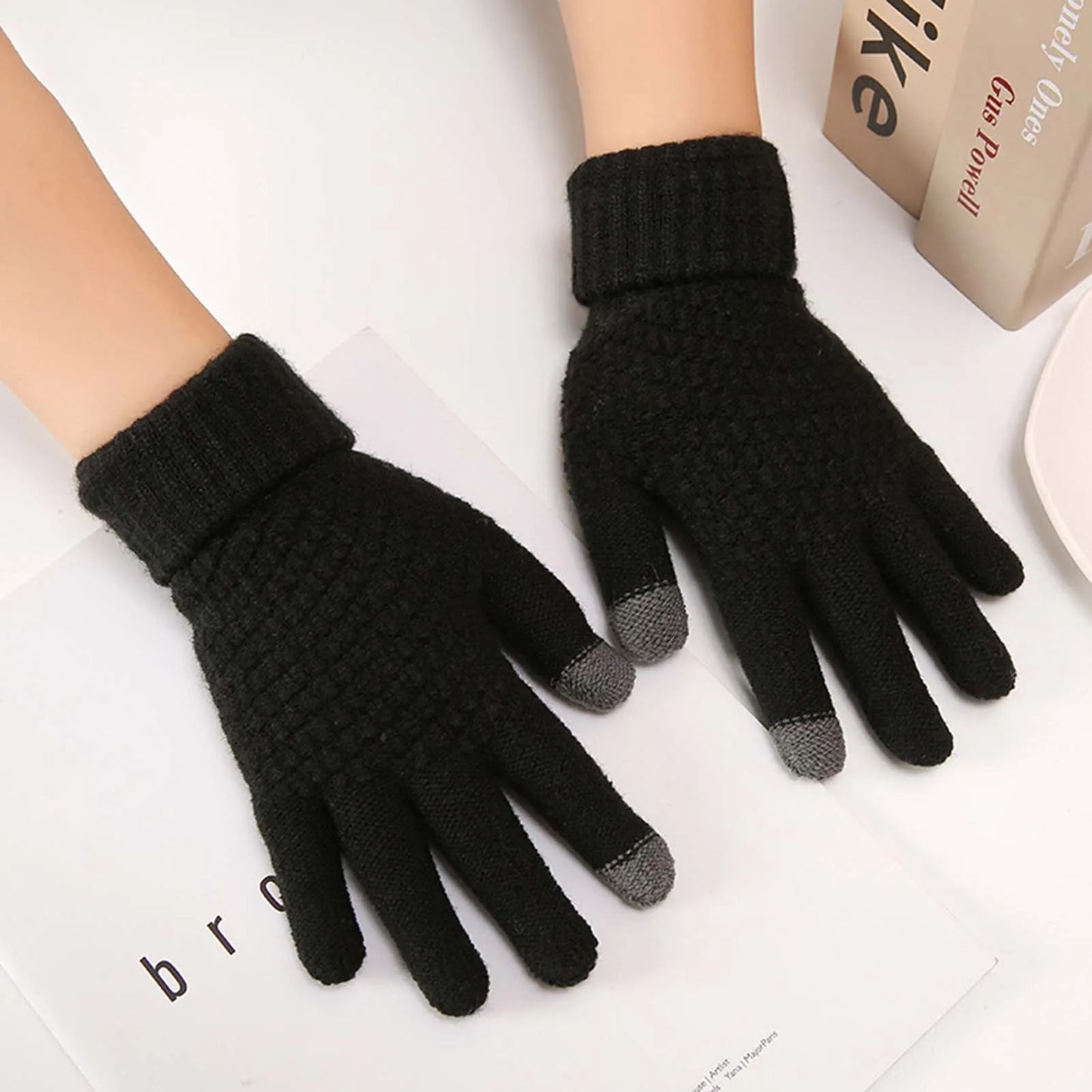 Touch Screen Cold Weather Gloves Daily Outdoor Snow Gloves for Cycling Running Driving Hiking MIAO-US