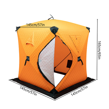 Insulated Ice Fishing Tent Portable Thermal Shelter Windproof Tent Freestanding for 1-2 People