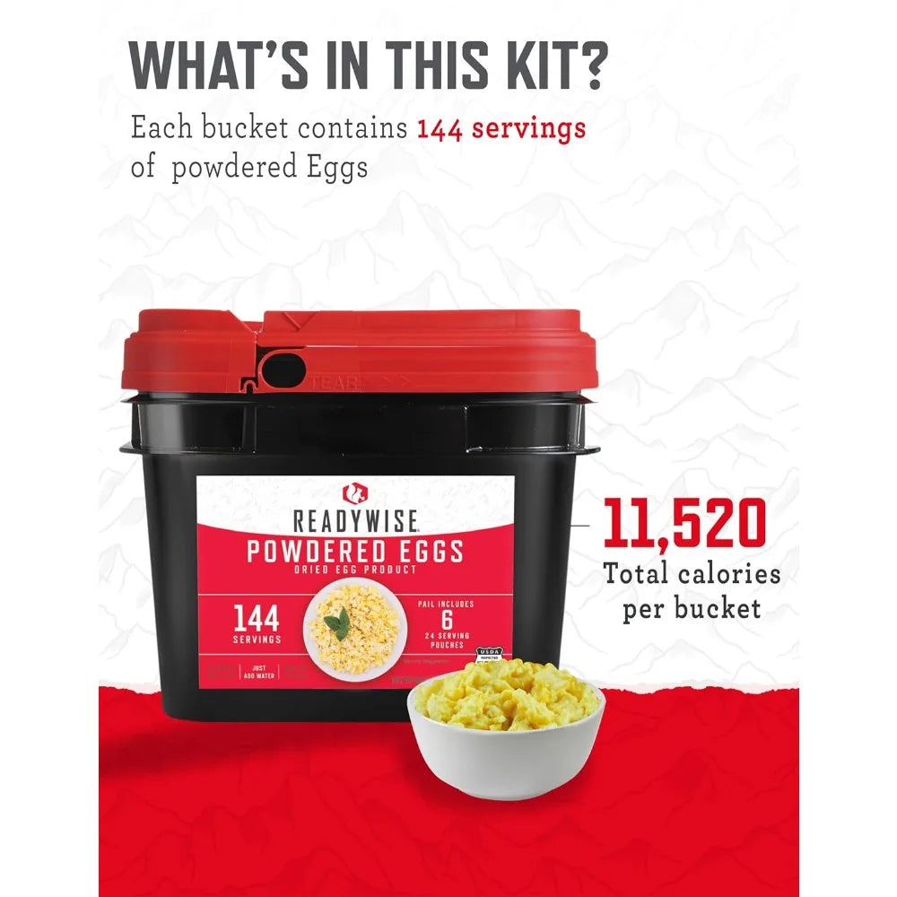 Best Powdered Eggs Bucket, 144 Servings, Freeze Dried