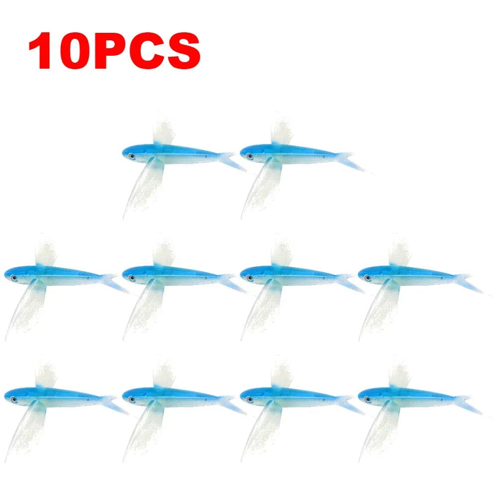 1-10PCS Fishing Lure Bait Soft Bait Tuna Lures Pink Trolling Bird Shaped Teaser For Fishing Tackle