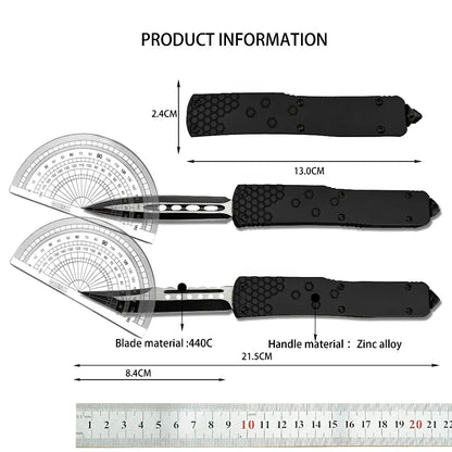 Hunting Pocket Knife 440C Blade Zinc Alloy Handle Utility Outdoor Knives