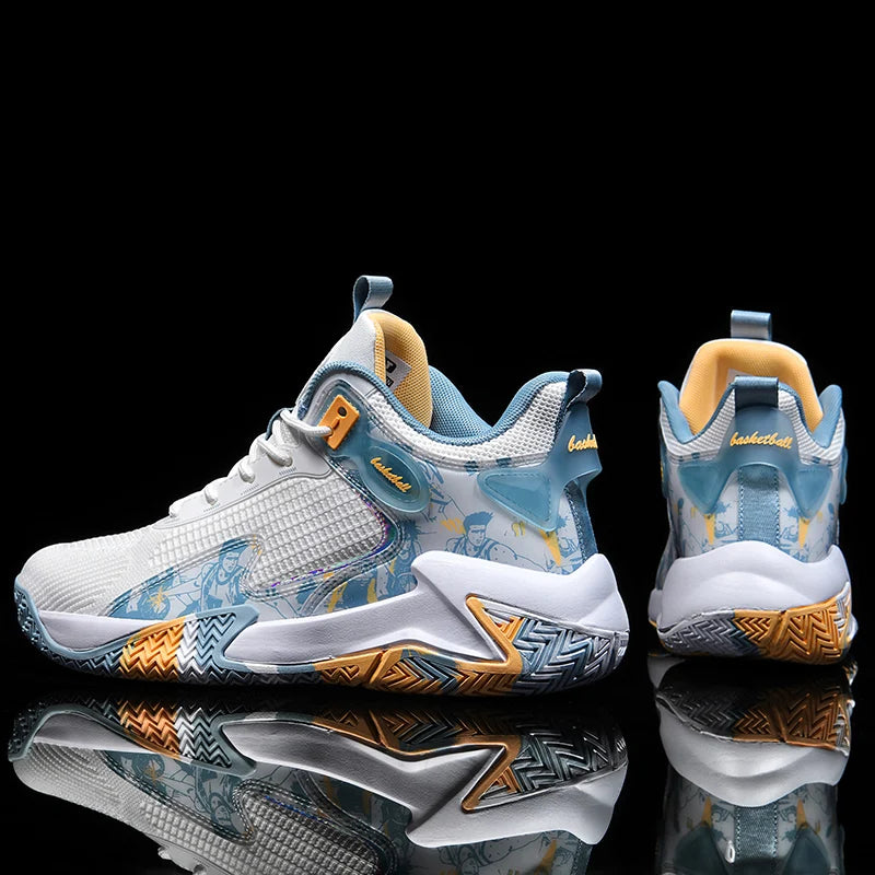 Men's basketball shoes walking and running shoes breathable and comfortable men's sports shoes trendy and fashionable basketball